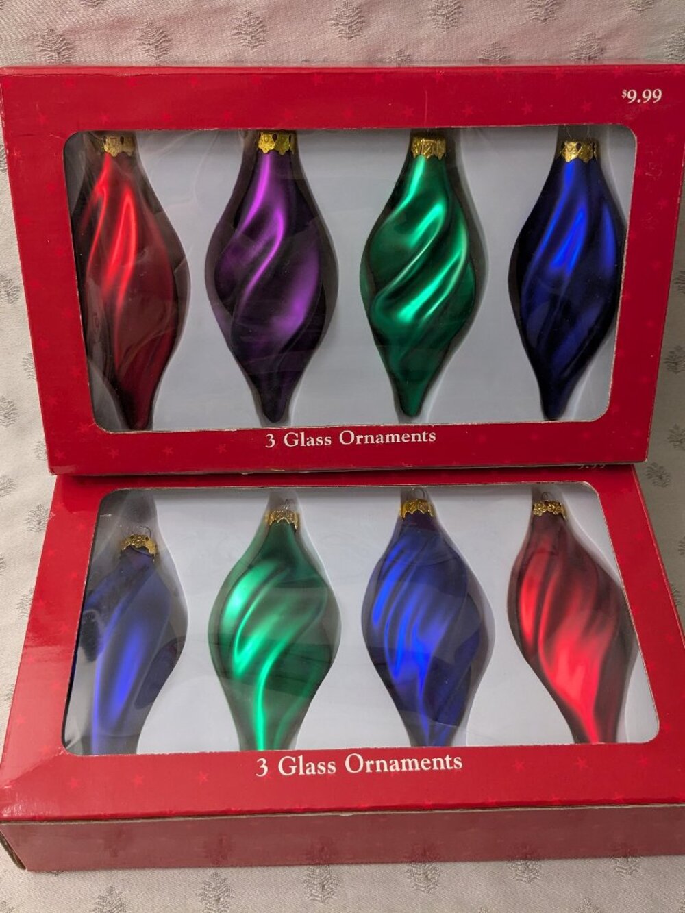 New!  8 Swirly Glass Ornaments